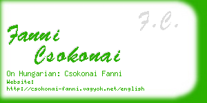 fanni csokonai business card